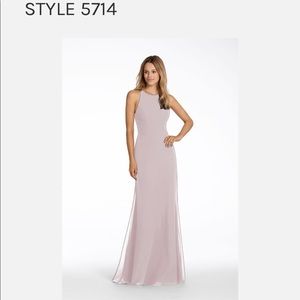 HAYLEY PAIGE OPEN-BACK LONG BRIDESMAID DRESS 5714